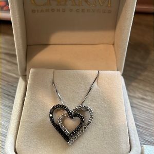 Black and white diamond necklace